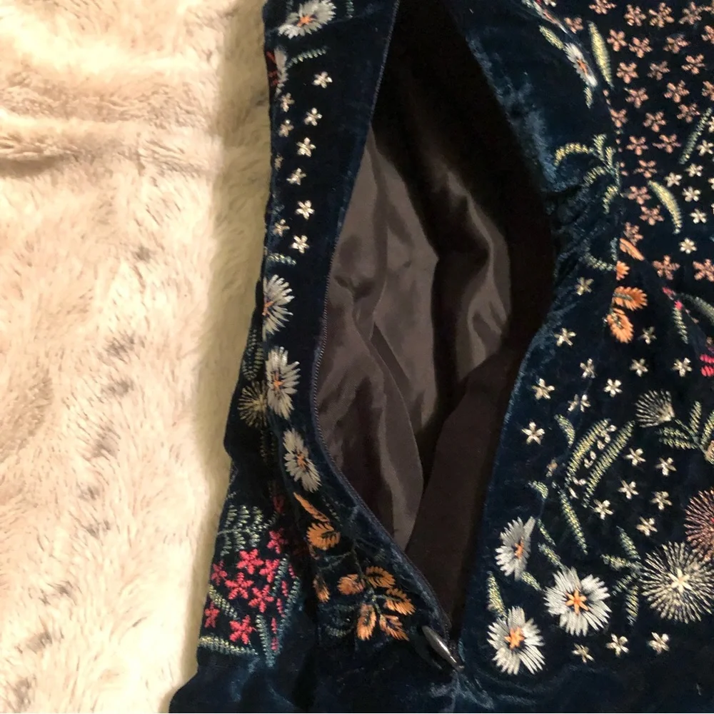 Anthropologie Floral Embroidered Top - Navy and Multicolor - Picture 8 of 9